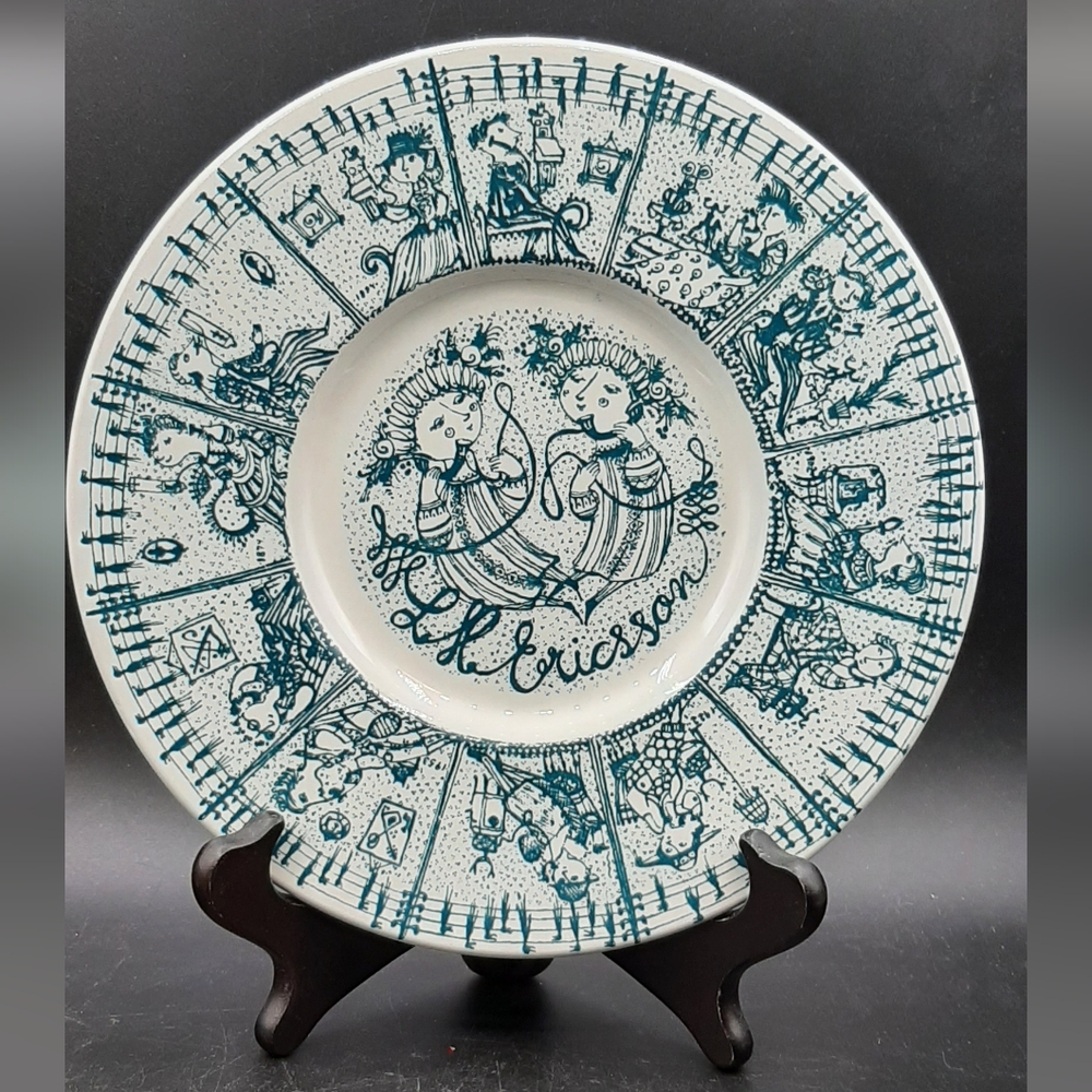 Denmark Bjørn Wiinblad Nymolle LM Erricsson Telephone Decorator Plate 1970